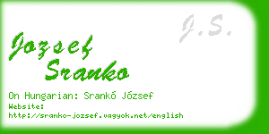 jozsef sranko business card