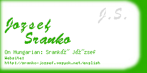 jozsef sranko business card